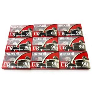 New Lot of 9 Maxell UR-90 Normal Bias Audio Cassette 90 Minute Tapes Sealed